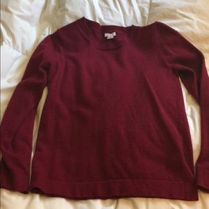 J Crew cotton/wool blend burgundy sweater